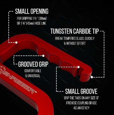Motis - Snagger Tool for Firefighting, a Powerful Multi Tool Firefighter Gear, Firefighter Tools, Red(MFR-2021)