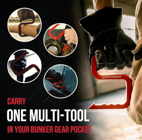 Motis - Snagger Tool for Firefighting, a Powerful Multi Tool Firefighter Gear, Firefighter Tools, Red(MFR-2021)